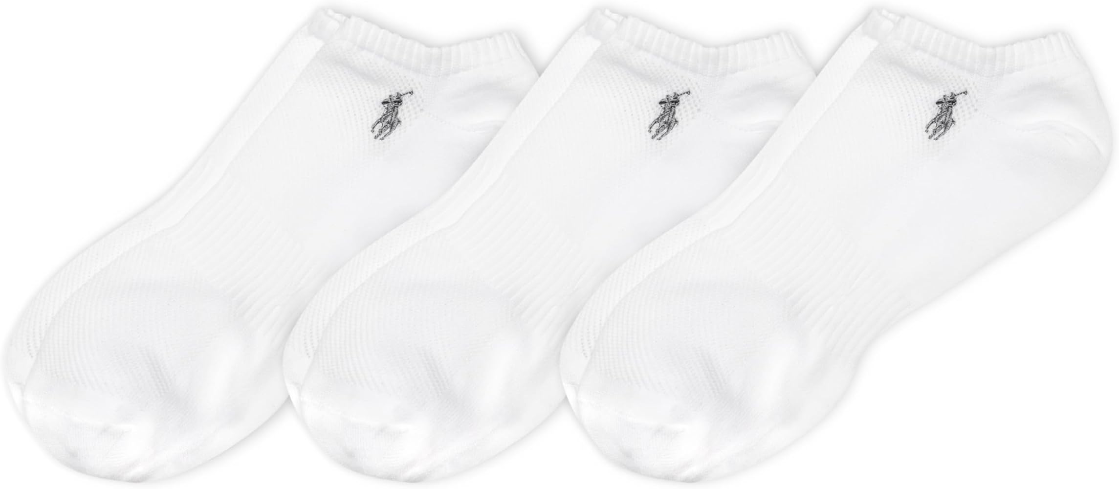 POLO RALPH LAUREN Men's Atheltic Performance Tech Low Cut Socks-3 Pair Pack-Moisture Wicking Mesh