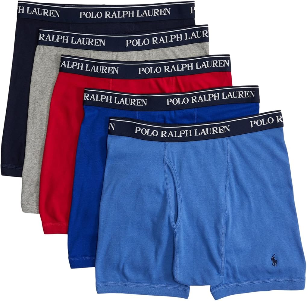 Polo Ralph Lauren Mens Classic Fit Cotton Boxer Briefs 5 Pack