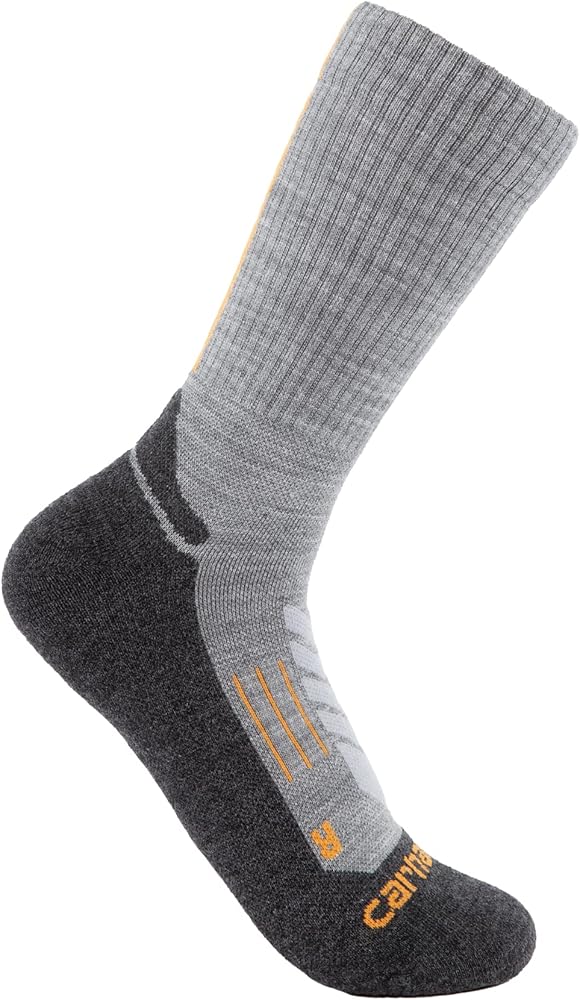 Carhartt Men's Midweight Synthetic-Merino Wool Blend Trail Crew Sock