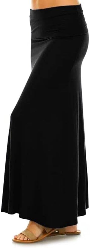 Sweet Hearts Maxi Skirt for Women- Comfy Foldover High Waist Long Flare A-Line Skirt Maxi Dress XS-3X Made in USA