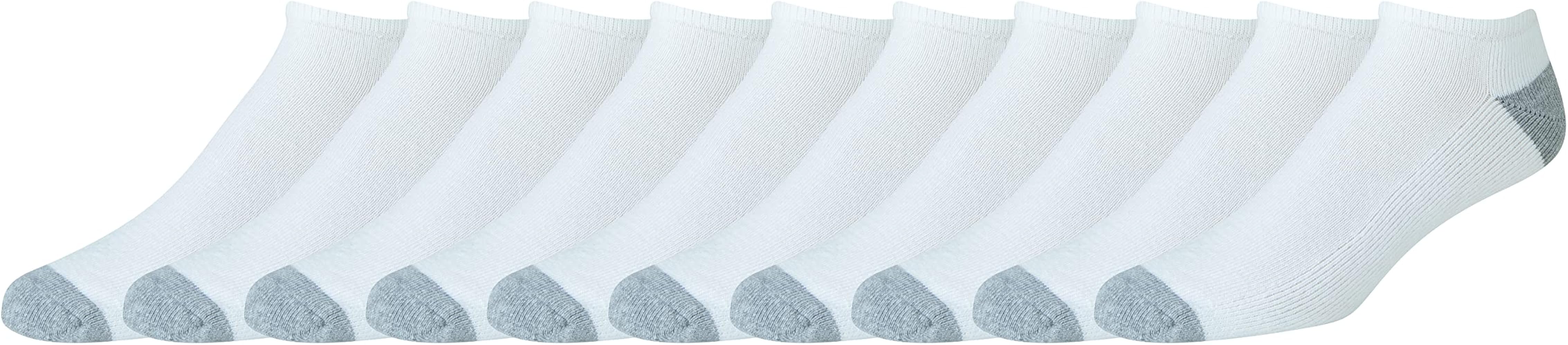 Amazon Essentials Men's Performance Cotton Cushioned Breathable Athletic No-Show Sports Socks, 10 Pairs