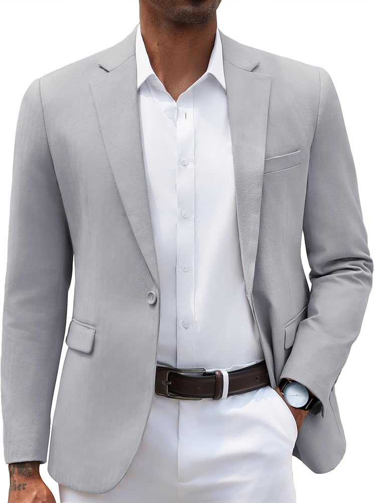 COOFANDY Mens Casual Blazer Slim Fit Sport Coats One Button Stylish Business Suit Jacket