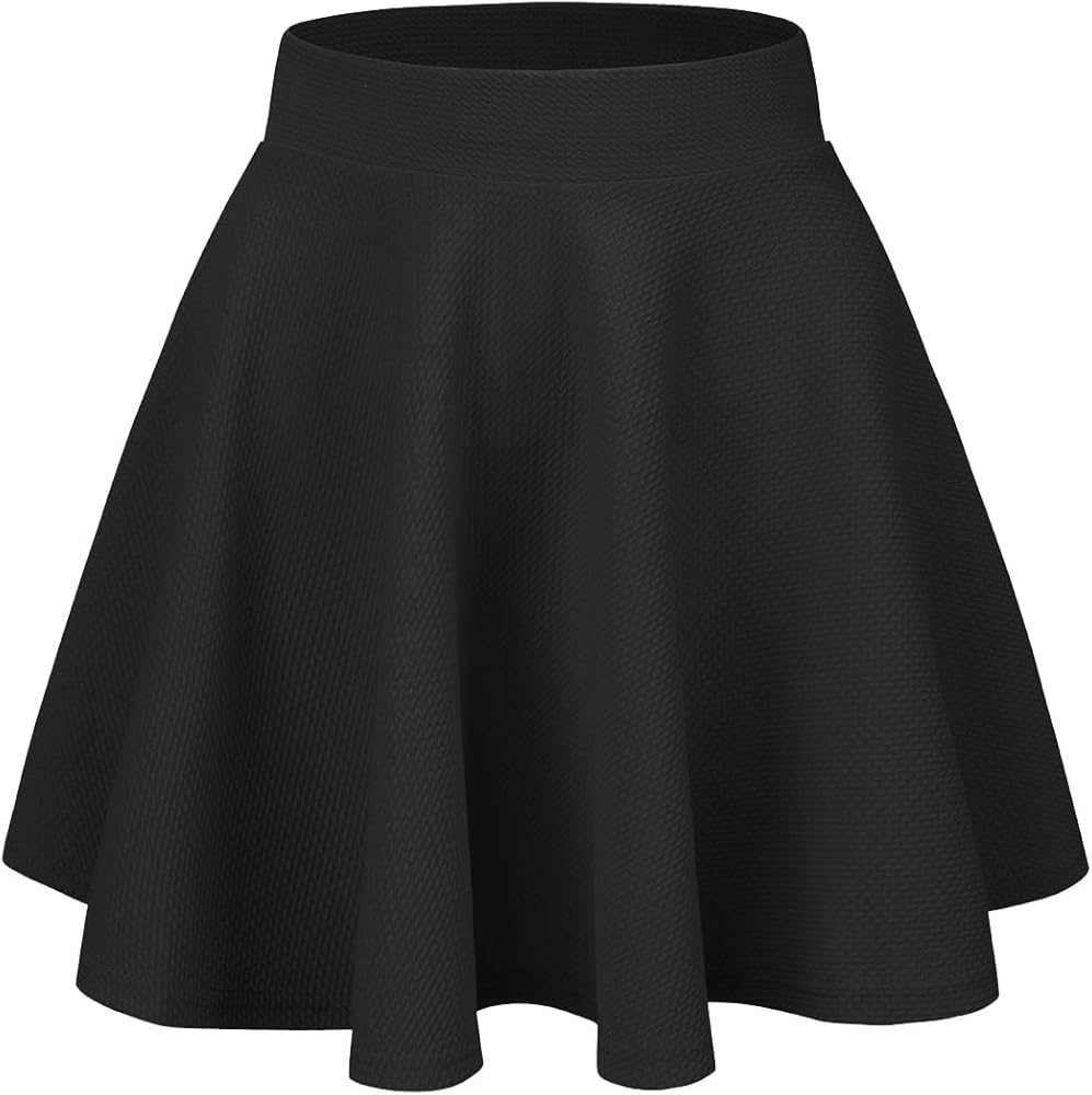 Women's Casual Stretch Waist Versatile Flared Mini Skater Skirt