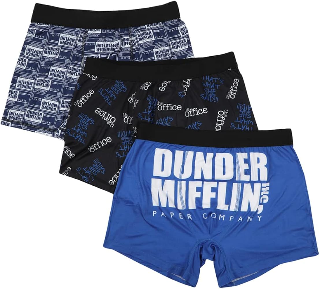 Bioworld The Office Dunder Mifflin TV Sitcom Mens 3pk Boxer Briefs Underwear