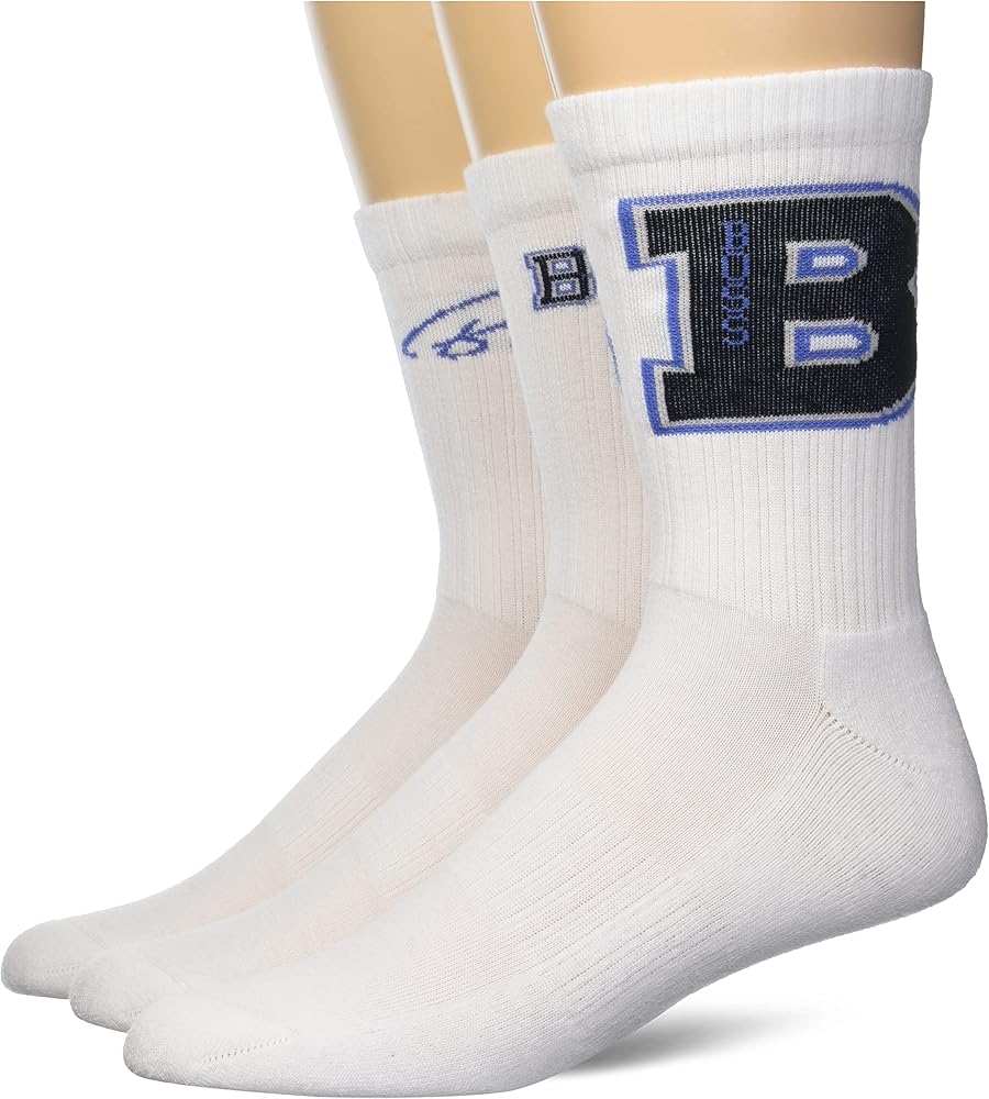 BOSS Men's 3 Pack Graphic Logo Cotton Socks Gift Set, Snow/Snow/Snow, 7 13
