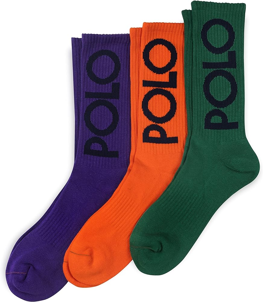 POLO RALPH LAUREN Men's Classic Sport POLO Socks - 3 Pair Pack - Athletic Arch Support and Cushioned Comfort