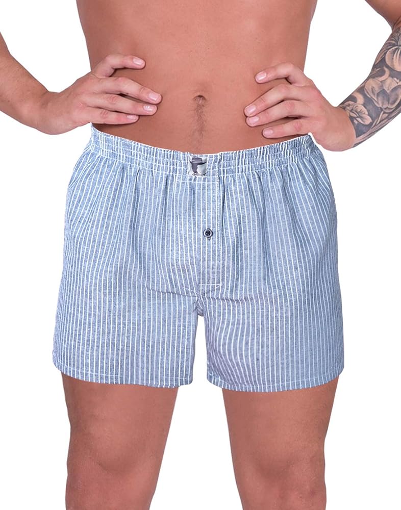 LUFT Mens Classic Pin Stripes Comfy Pull On Soft Underwear Trunks Boxer Shorts