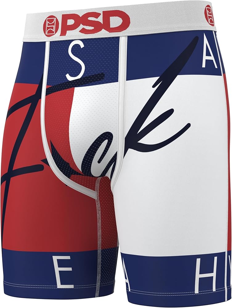 PSD Men's USA Patriotic Boxer Briefs - 7 Inch Inseam Breathable and Supportive Men's Underwear with Moisture-Wicking Fabric