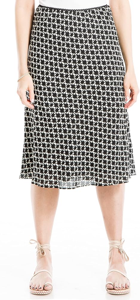Max Studio Women's Bias Printed Skirt