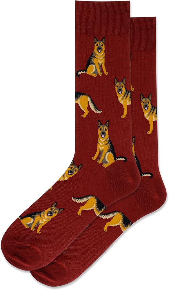 Hot Sox Men's Fun Dogs Crew Socks - 1 Pair Pack - Cool & Funny Pets Novelty Fashion Socks