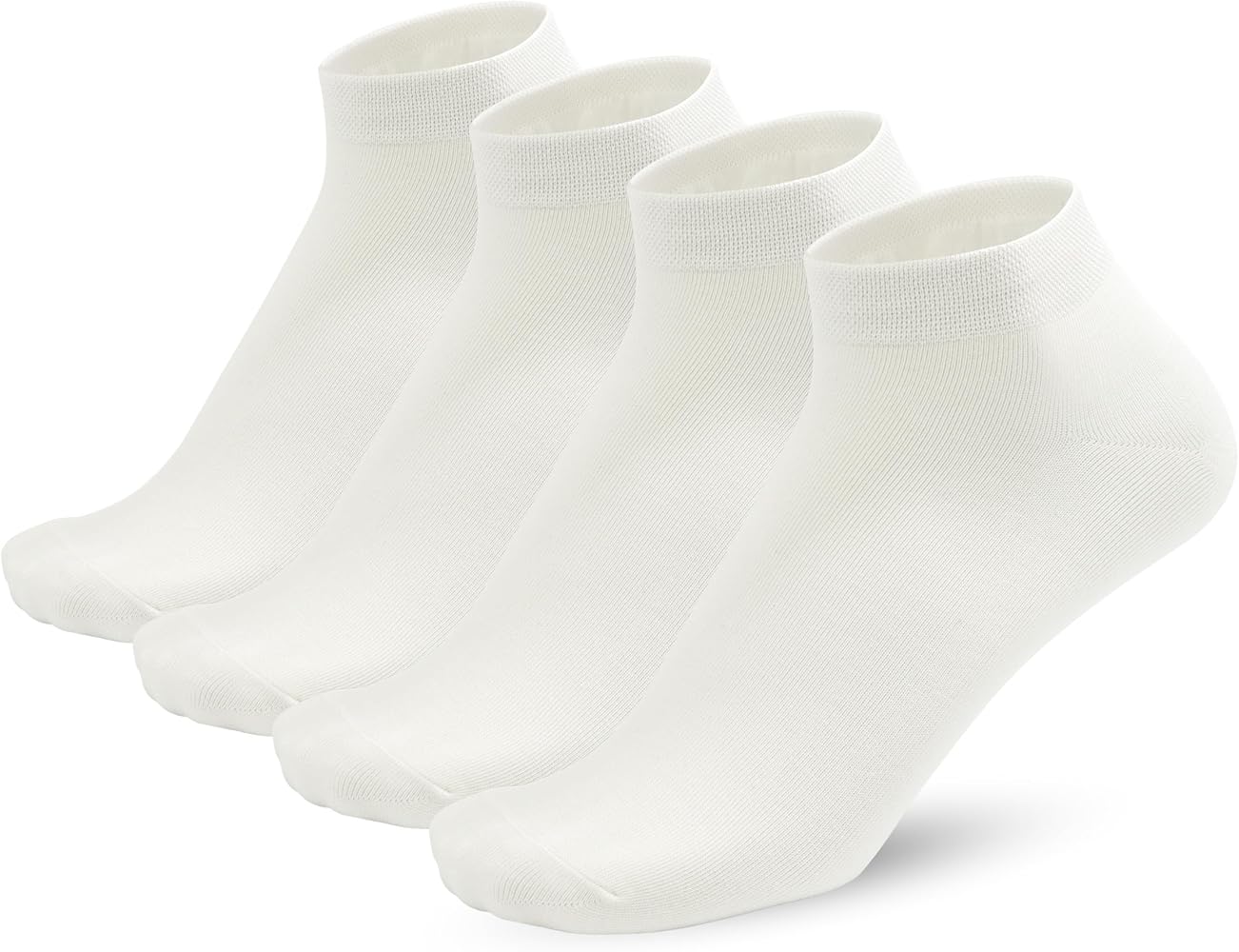 PERSOON Mens Viscose Bamboo Ankle Socks Natural Undyed Comfort Lightweight Casual Soft Socks 4 Pairs