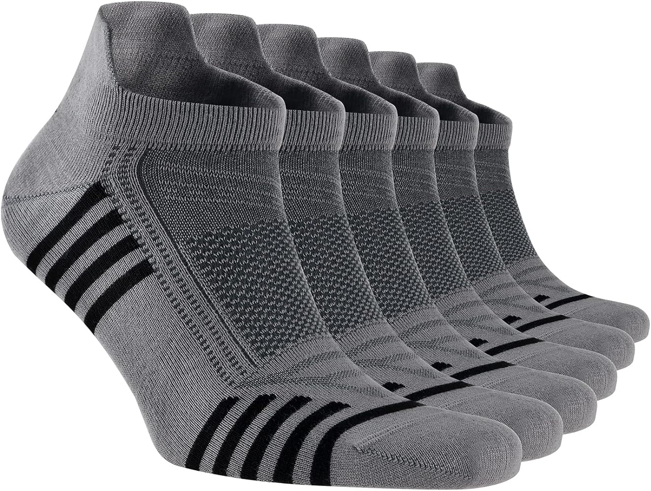 Ankle Socks with back Heel Tab for Men Low Cut Cool Comfort Fit Athletic Performance 6 pair pack