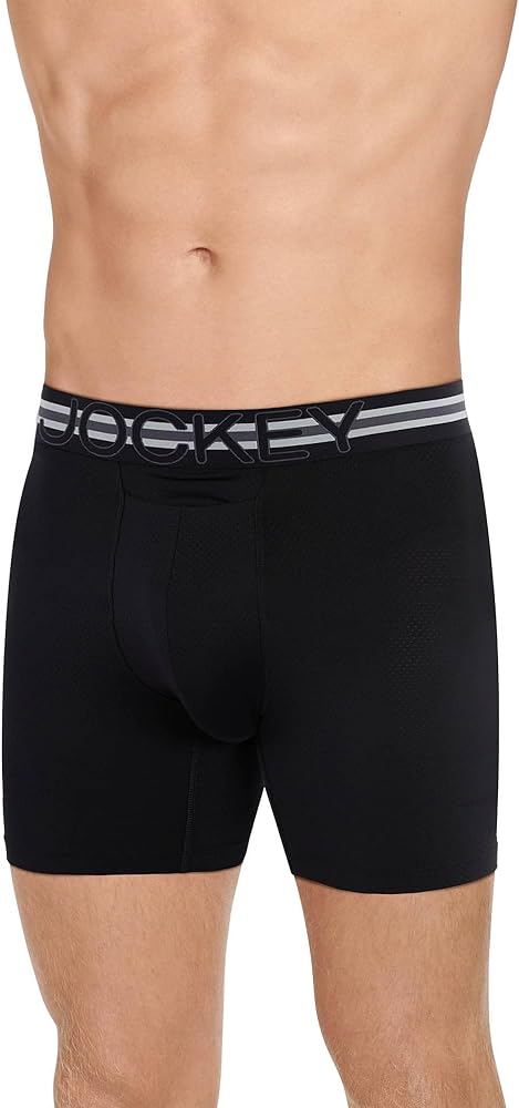 Jockey Men's Underwear Sport Stability Pouch Microfiber 6" Boxer Brief