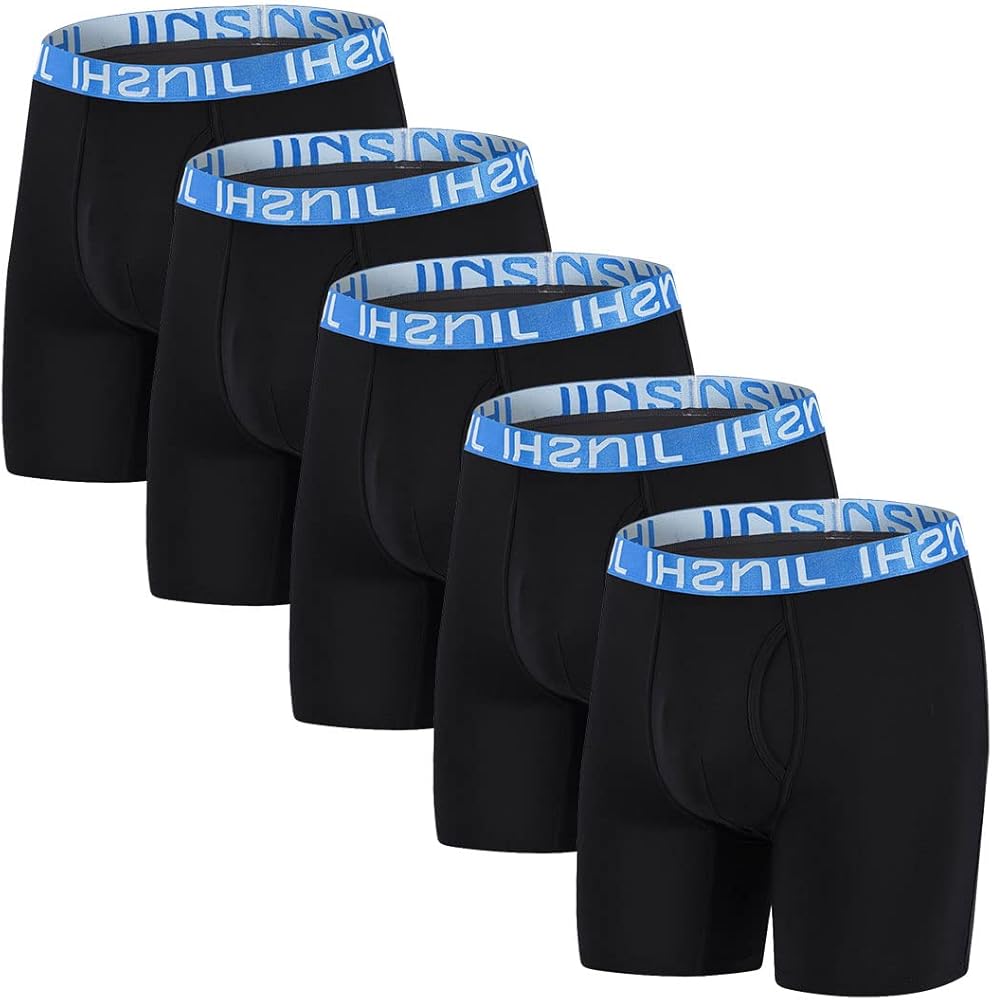 JINSHI Mens Design Long Leg Boxer Briefs Underwear Multipack