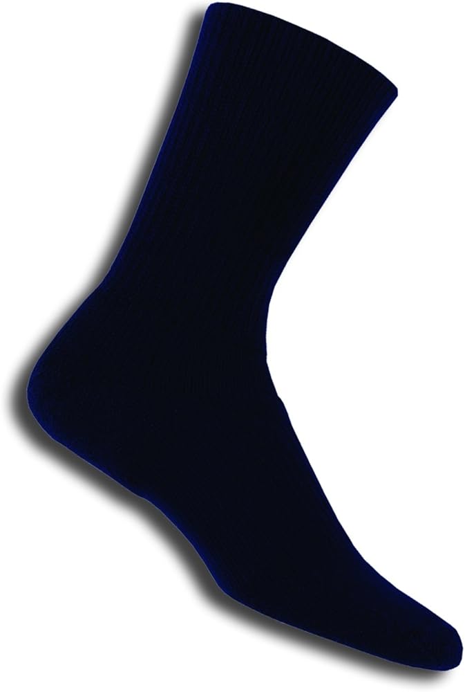 Thorlos Unisex WX Walking Thick Padded Crew Sock, Navy, Large
