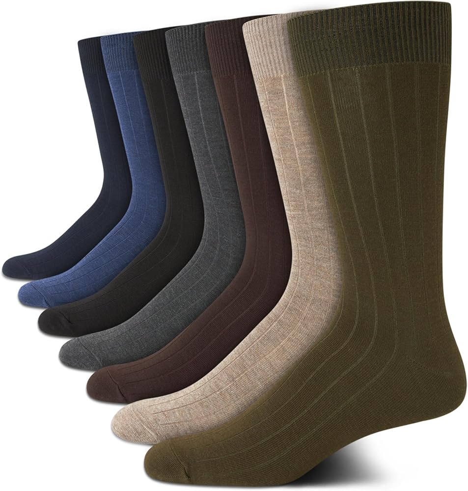 Van Heusen Men's Dress Socks - Lightweight Crew Dress Socks (7 Pack)