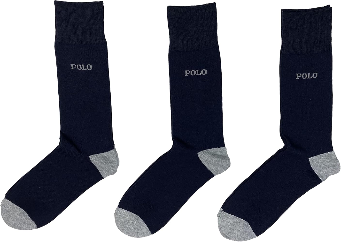 Polo Ralph Lauren Men's 3 Pairs Casual Dress Trouser Socks (Navy Blue, 10-13 (Shoe Size 6-12.5))