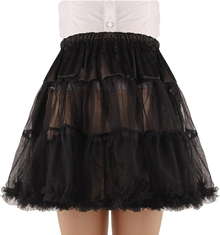 Women's Princess Layered Puffy Skirt Mini Tutu Skirt Short Petticoat
