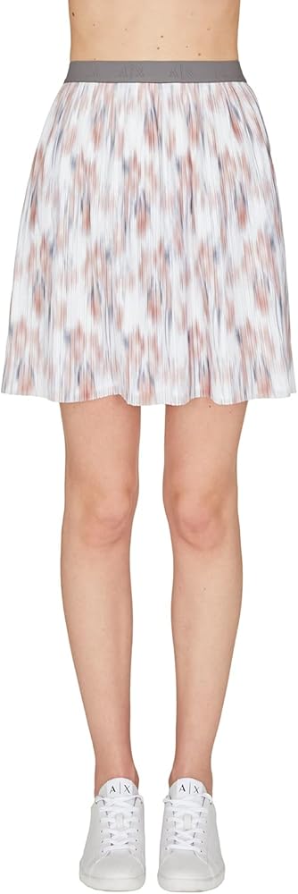 A｜X ARMANI EXCHANGE Women's Armani Exchange Logo Band Secret Garden Print Mini Skirt