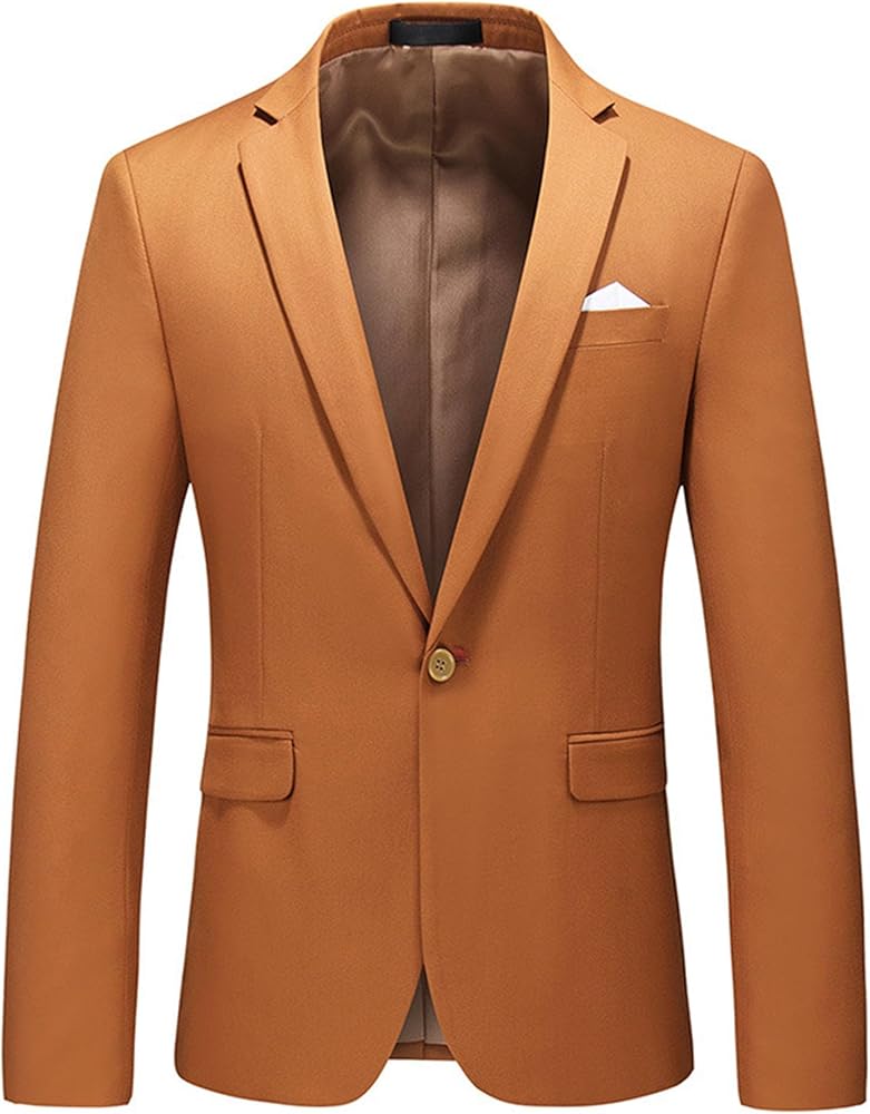 Men Slim Fit Solid Blazer Jacket Business Casual Suit Sport Coat Lightweight Suit Jacket for Wedding Party Dinner