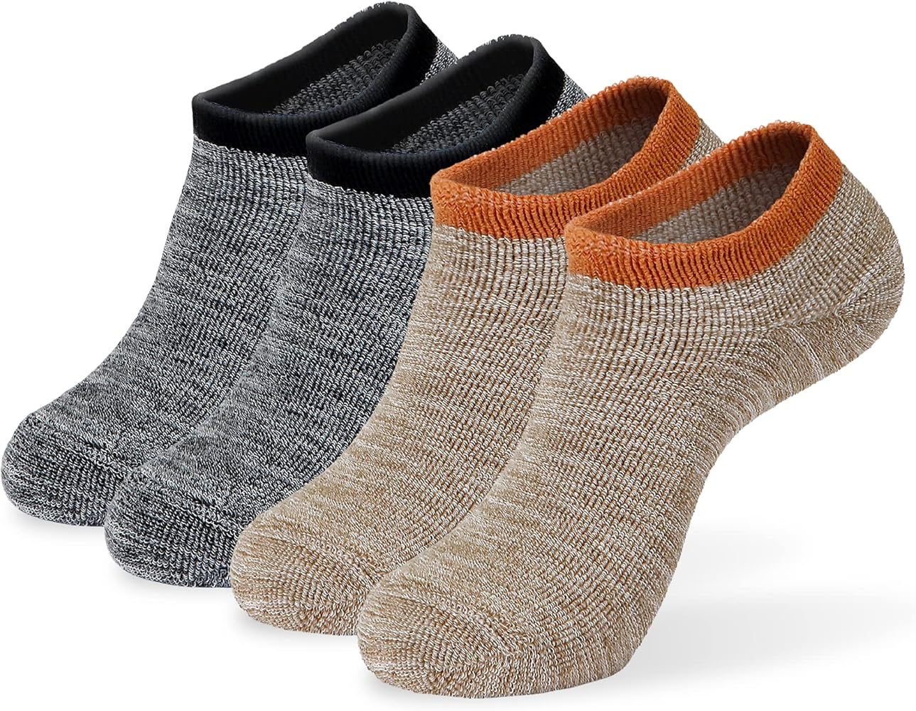 MONFOOT Women's and Men's 4 Pack Warm Soft Cozy Low Cut Ankle Socks