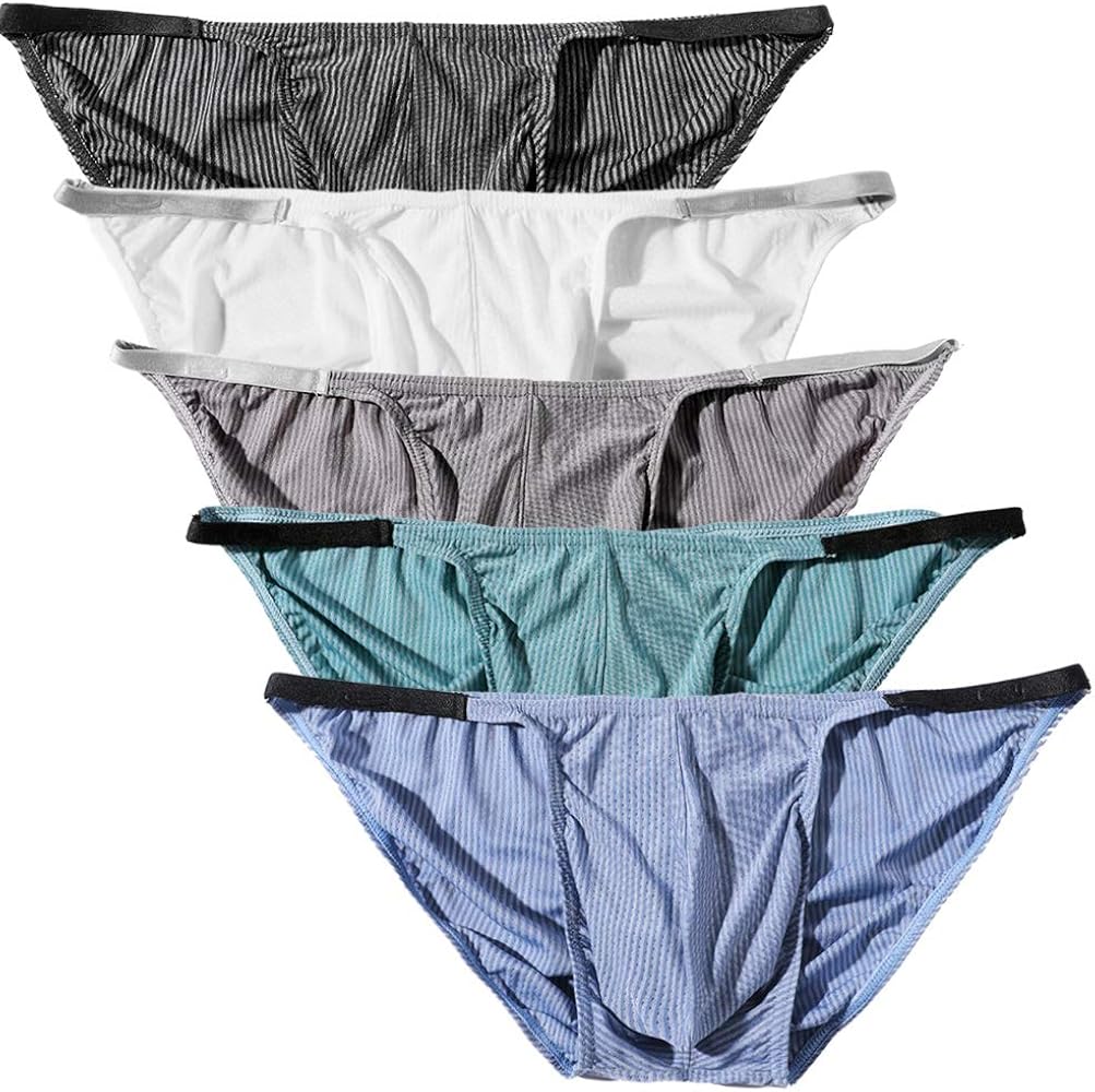 Summer Code Men's Sexy Briefs Elastic Ruched Back Bikini Underwear Pack