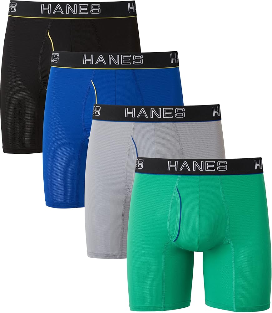 Hanes mens Comfort Flex Fit Ultra Lightweight Mesh Boxer Briefs, 4-pack