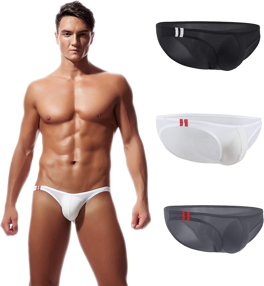 Men's Bikini Comfort Ice Silk Underwear Low Rise Briefs