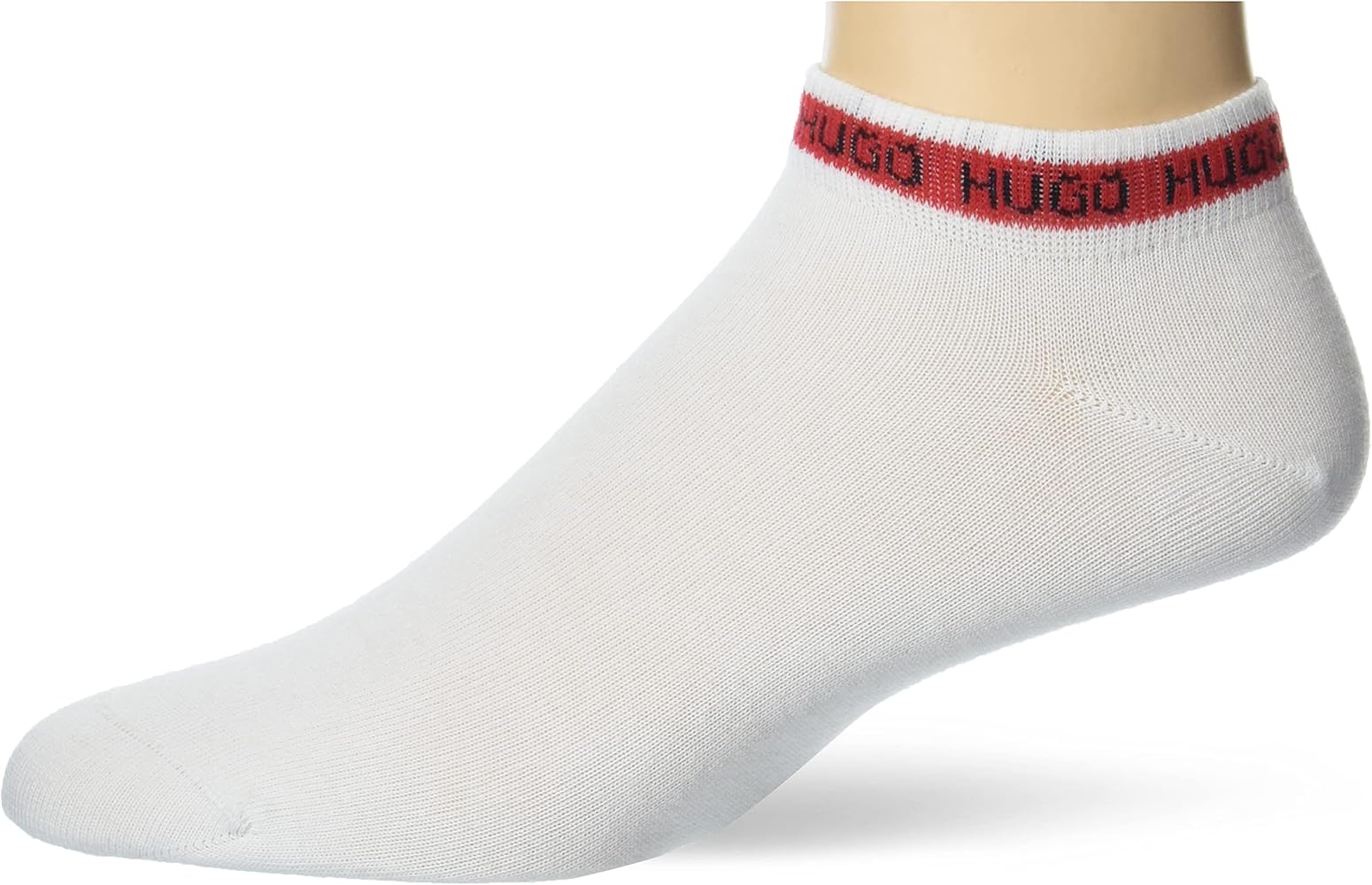 HUGO Men's 2 Pack Logo Tape Cotton Ankle Socks
