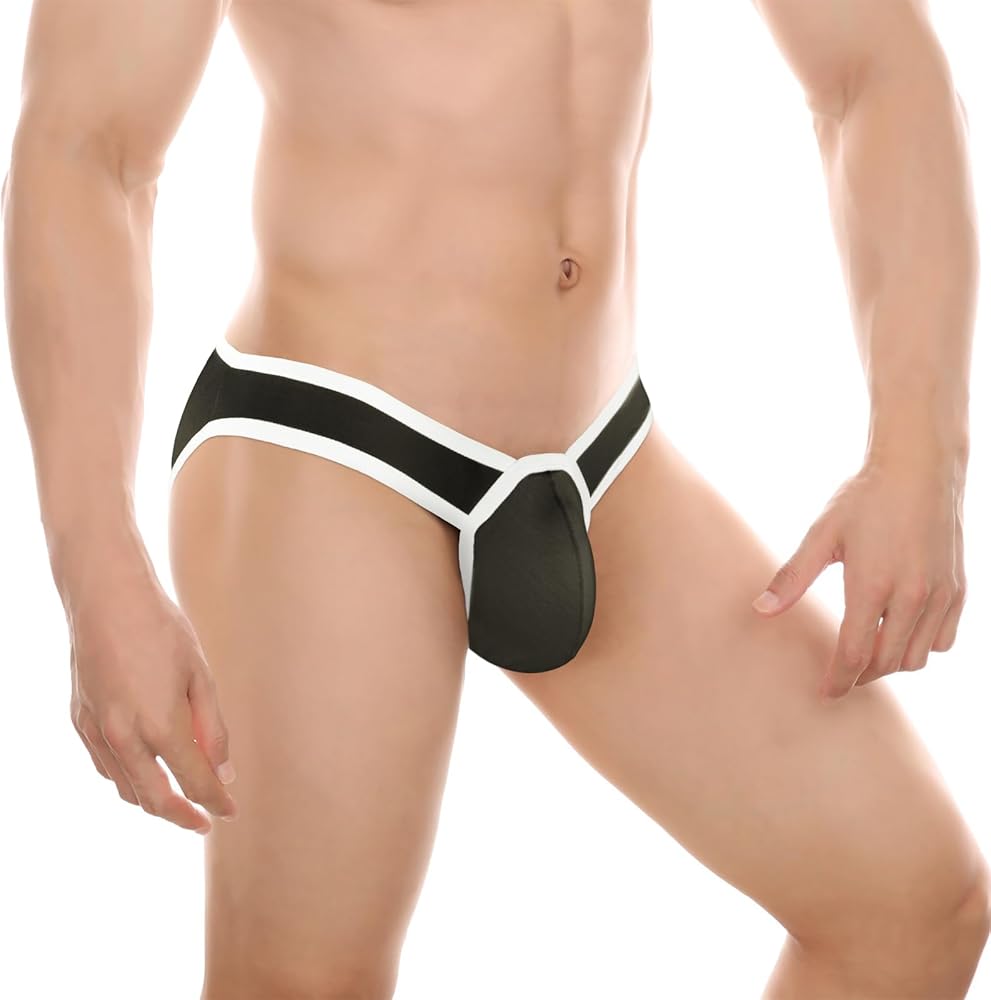 Men's Thong Underwear Brief, Breathable Cotton Low Rise Bulge Enhancing Underwear Ultra Soft Modal Underpants