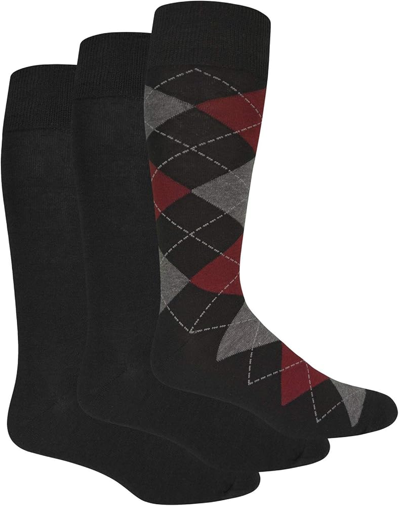 Fruit Of The Loom Men's 3 Pack Argyle Crew Socks