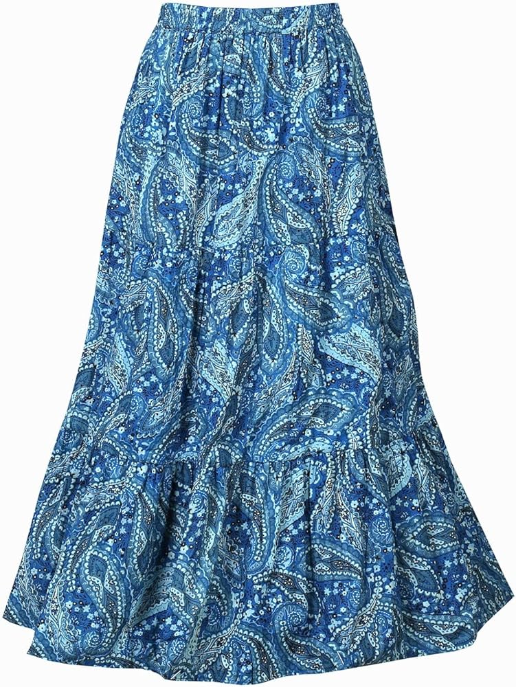 Women's Reversible Boho Maxi Skirt - Paisely Long Skirt by Catalog Classics-36"L