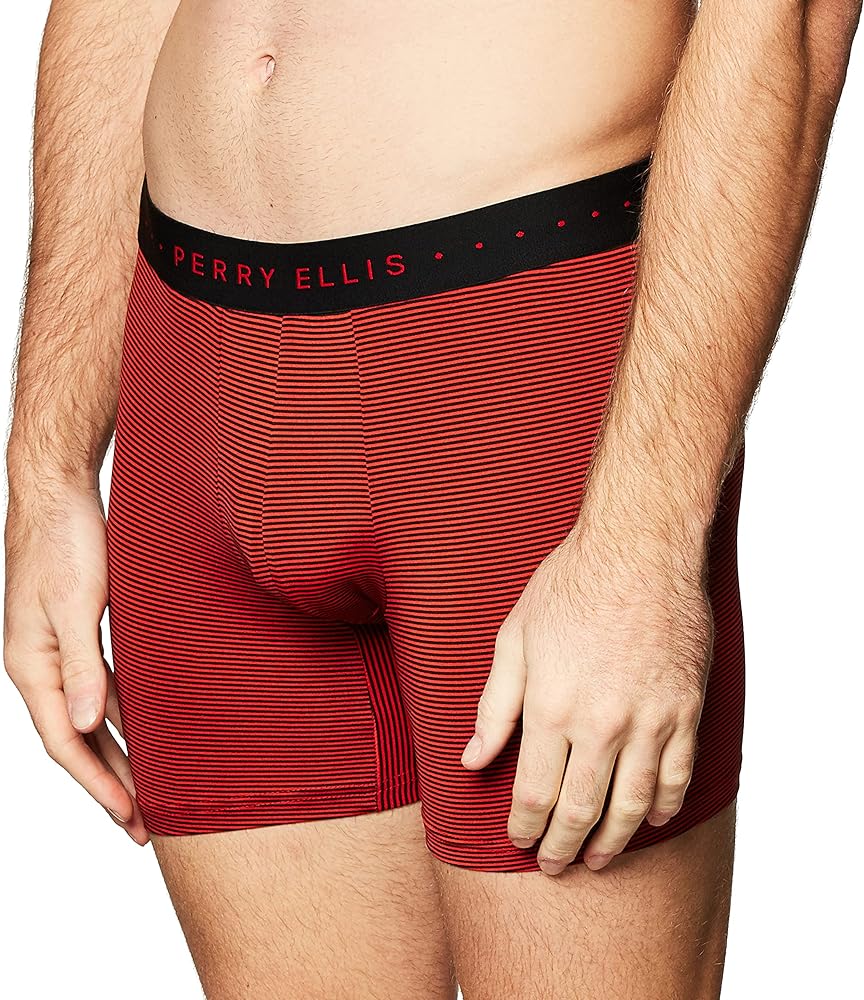 Perry Ellis Men's Stripe Designed Boxer Brief Relaxed Fit