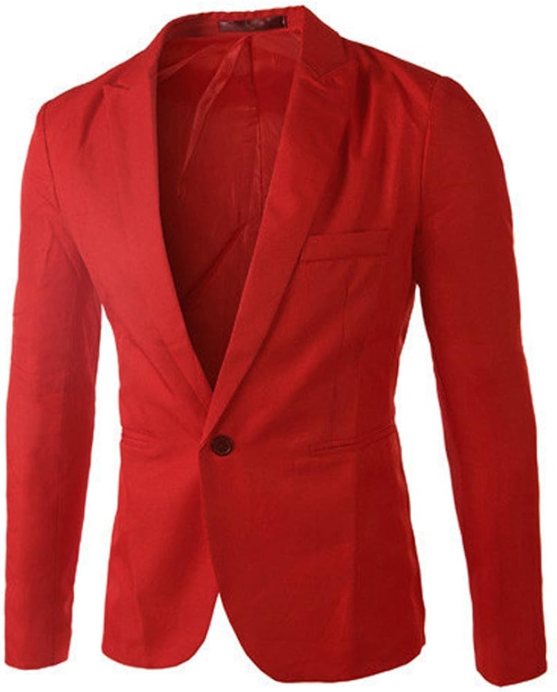 Blazers Men's Button Tops Fashion Coat Men Jacket Casual Fit One Suit Slim Charm Men's Coats & Jackets Blazer Jacket for Red