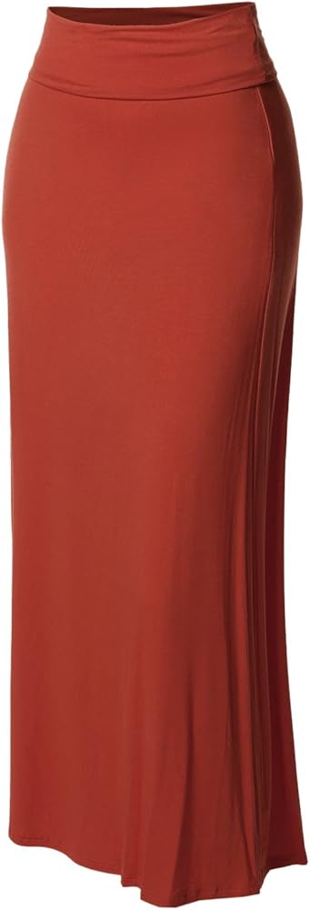 Women's Awesome 21 Stylish Fold Over Flare Long Maxi Skirt