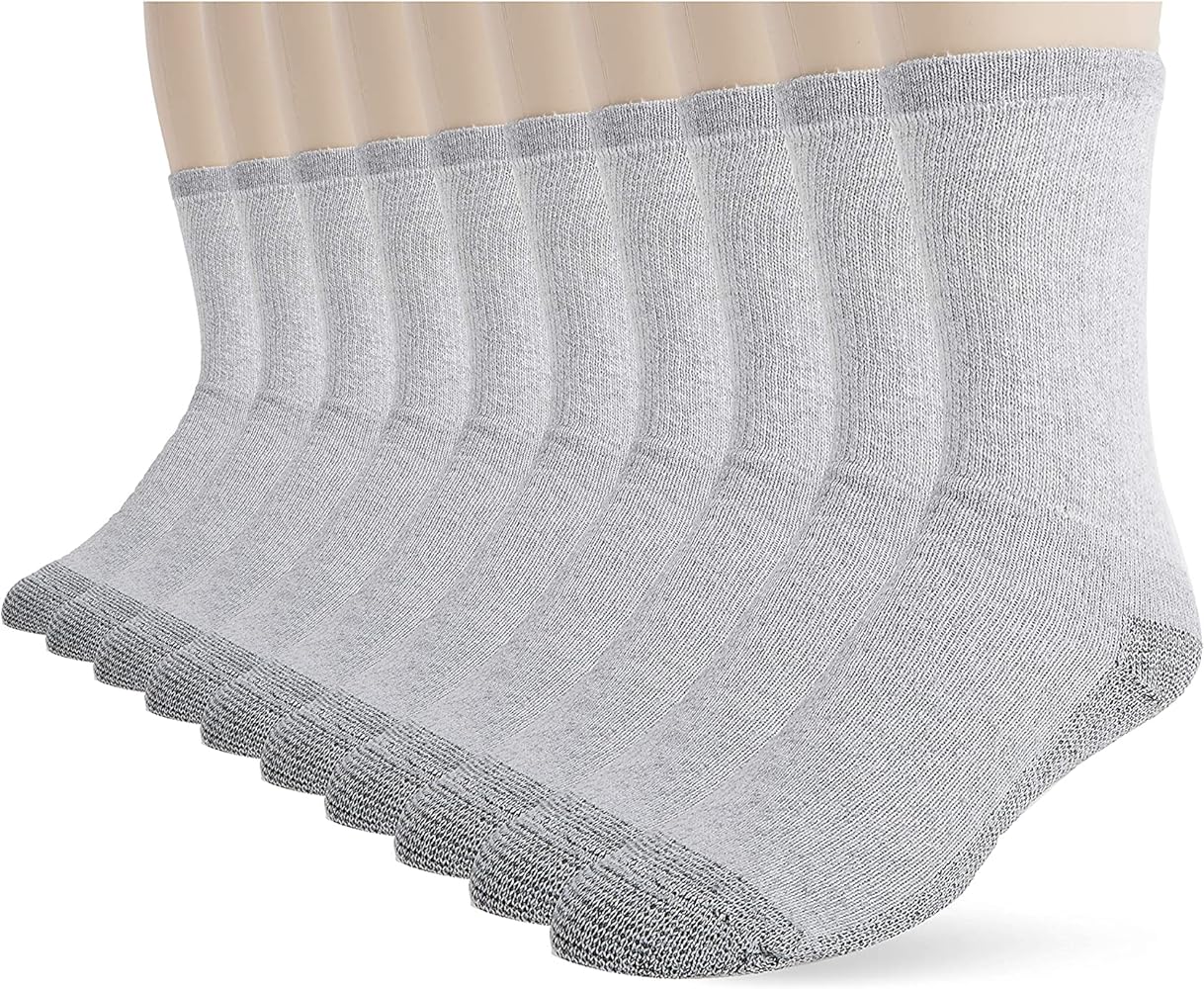 Fruit of the Loom Men's Workgear Durable Tube Socks with Arch Support