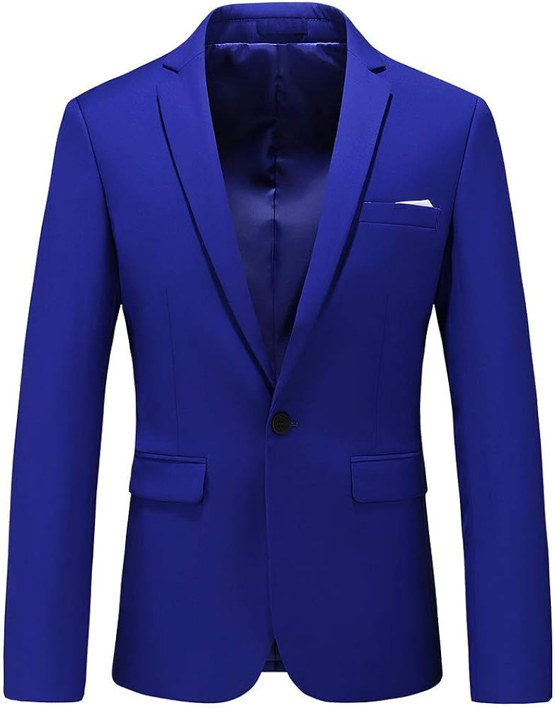 UNINUKOO Mens Suit Jacket Slim Fit Sport Coat 1 Button Notched Lapel Casual Fashion Dress Blazer for Men