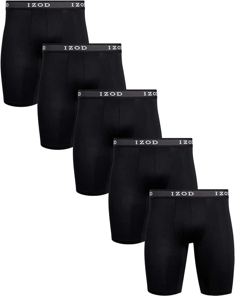 IZOD Men's Underwear – Long Leg Performance Boxer Briefs (5 Pack)