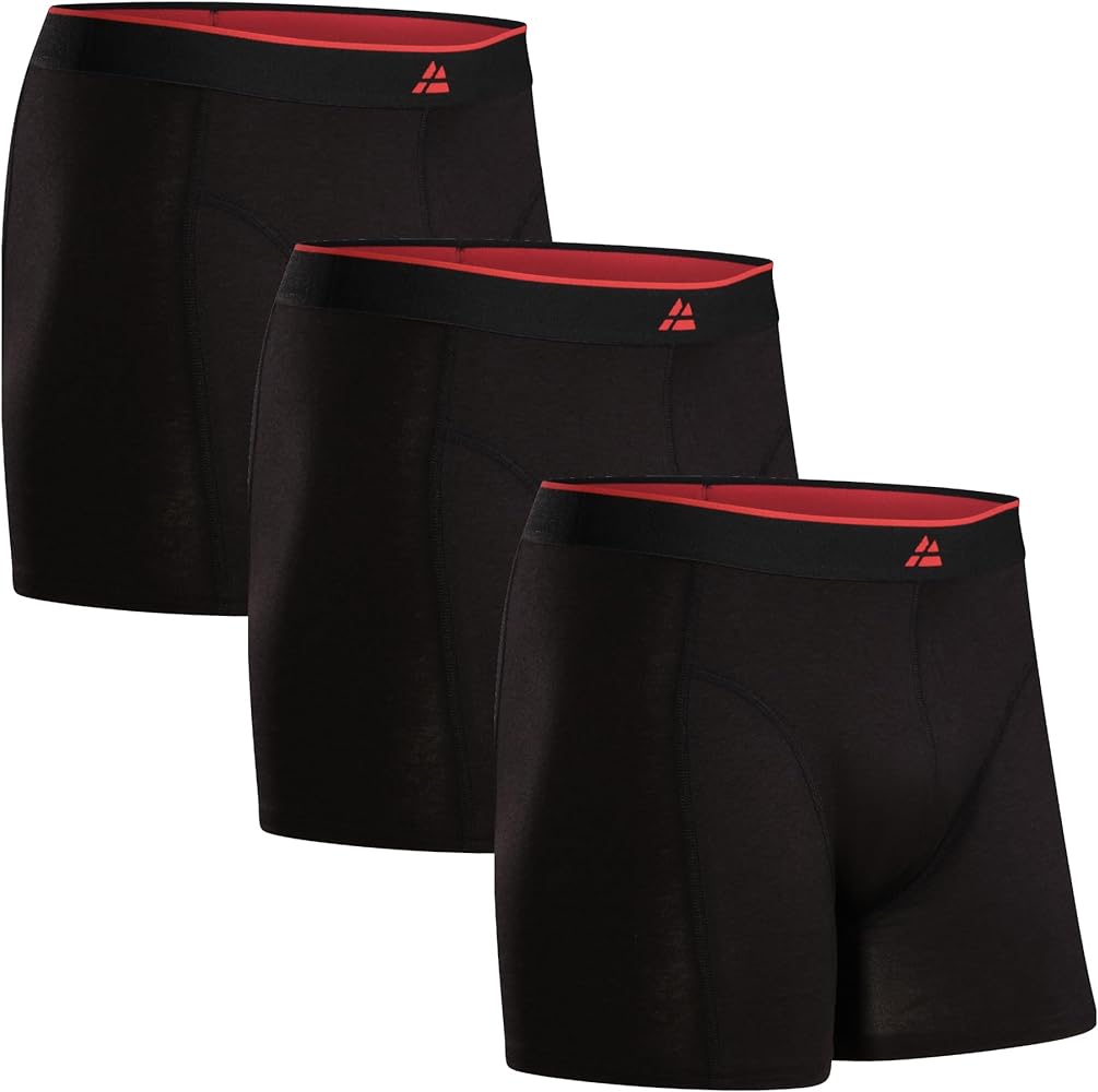 DANISH ENDURANCE Bamboo Viscose Boxer Briefs, Breathable Men's Underwear, 3-Pack
