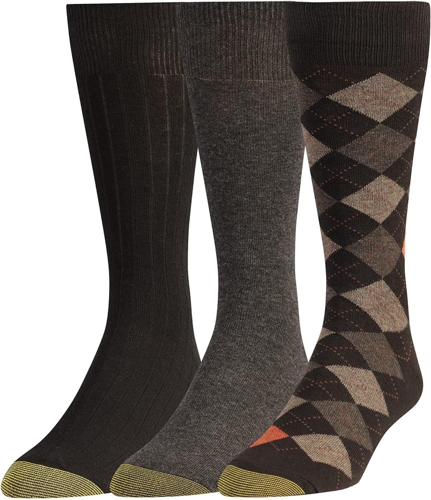 GOLDTOE Men's Argyle Dress Socks, Multipairs