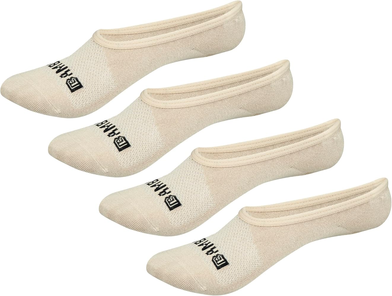 Bamboo Sports Super Low Cut No Show Socks- Breathable, Moisture Wicking, Odor Eliminating 4 Pair