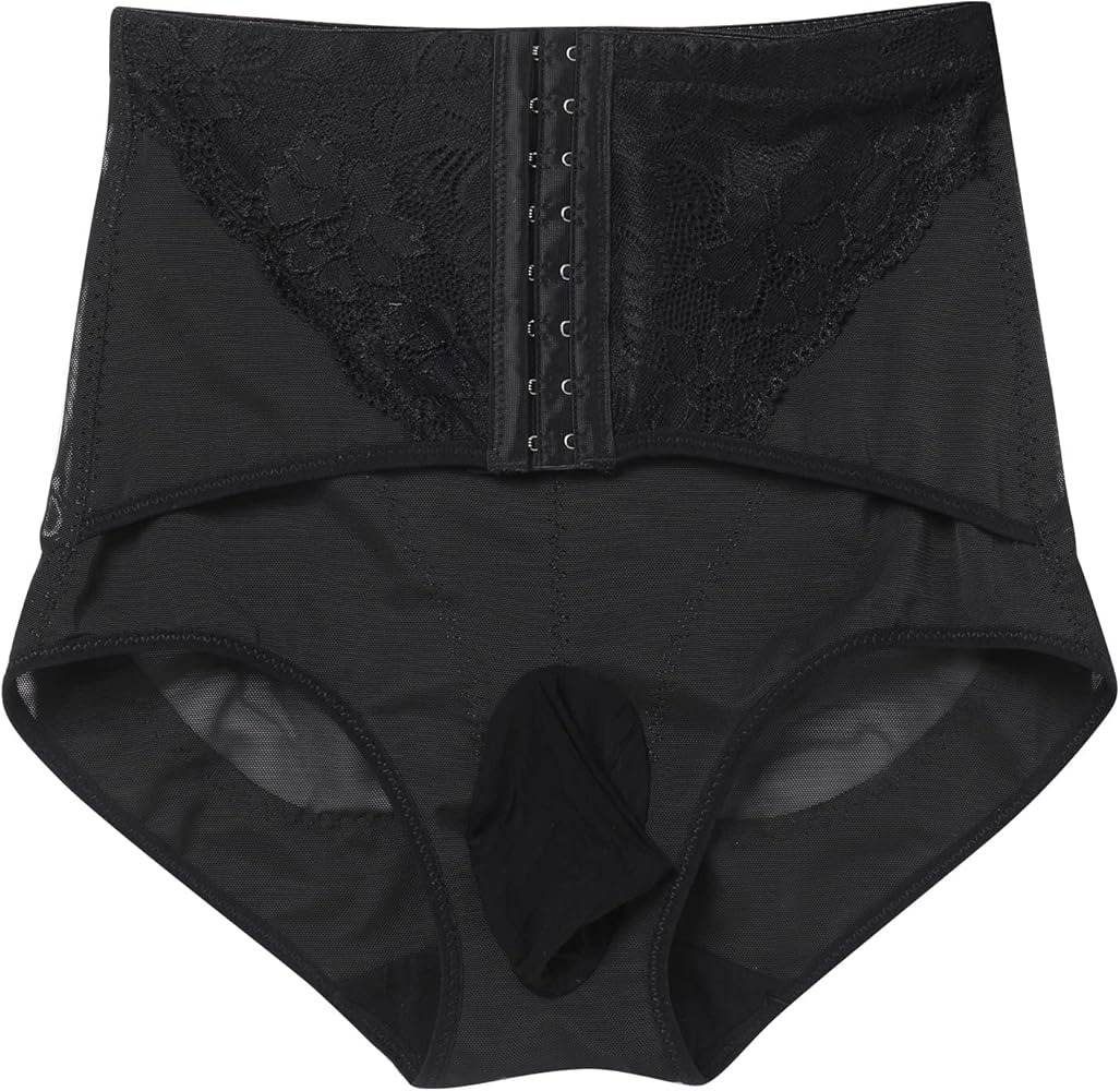 ABAFIP Men's Tummy Control Shapewear Underwear High Waist Body Shaper Slimmming Girdle Waist Trainer Lace Briefs