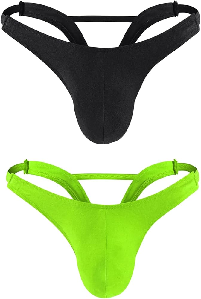 Mens Thongs Underwear Sexy T Back Briefs Bulge Enhancing Pouch G String Boxers Underpants 2 Pack