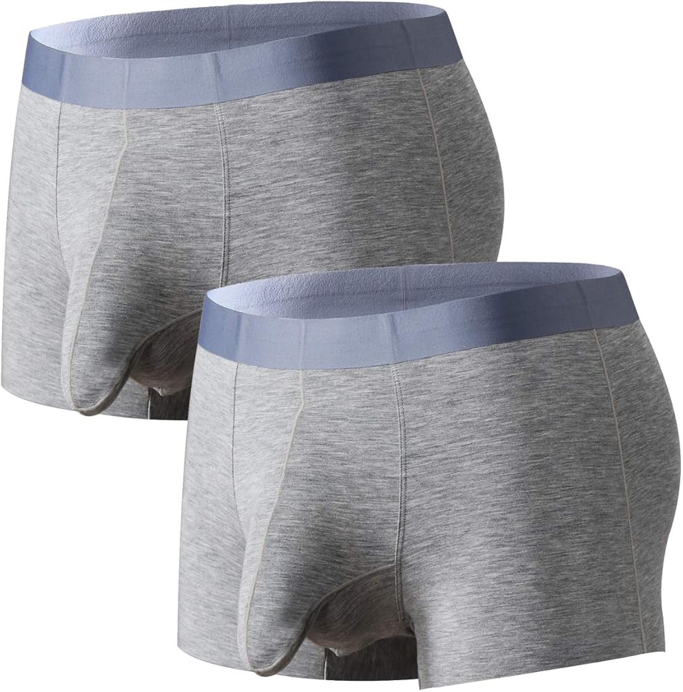 Men's Trunks Underwear Breathable Modal Trunks Underwear Tagless Boxer Briefs Separate Pouch