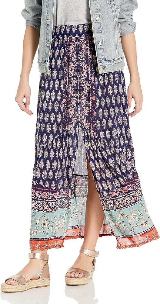 Angie Women's Boho Printed Maxi Skirt