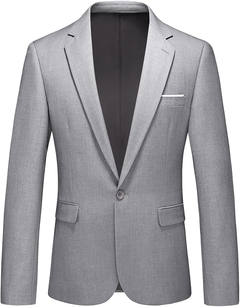 Men's Suit Blazer Jacket Slim Fit Casual One Button Lightweight Sport Coats Formal Dress Daily Business Suit Jacket