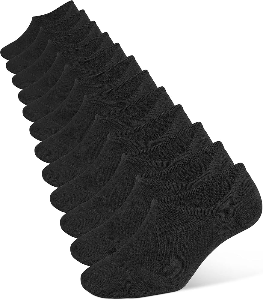 Closemate No Show Socks for Men Women Low Cut Ankle Socks 6 Pairs Invisible Cotton Socks With Non Slip Grips