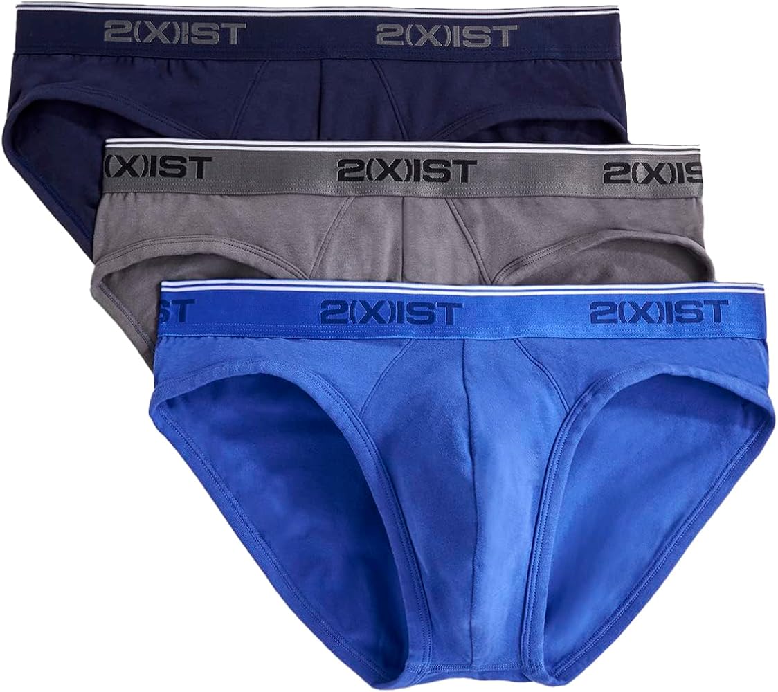 2(X)IST mens Cotton Stretch No Show Brief 3-pack