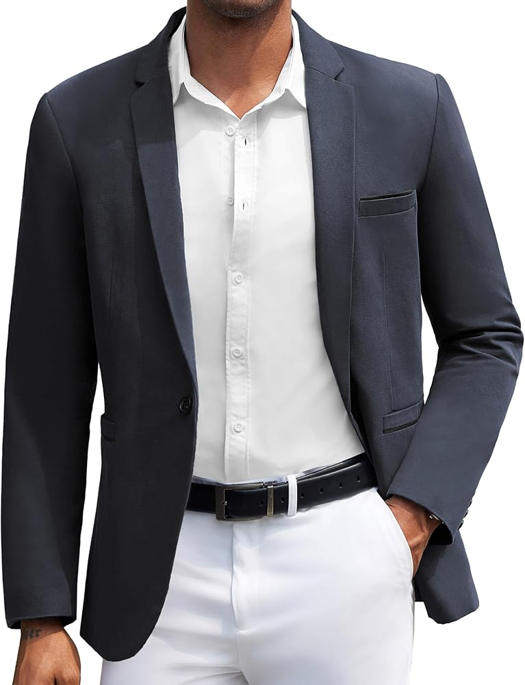 COOFANDY Men's Casual Blazers Sport Coats Slim Fit Cotton Sport Jackets 1 Button Lightweight Suit Jackets