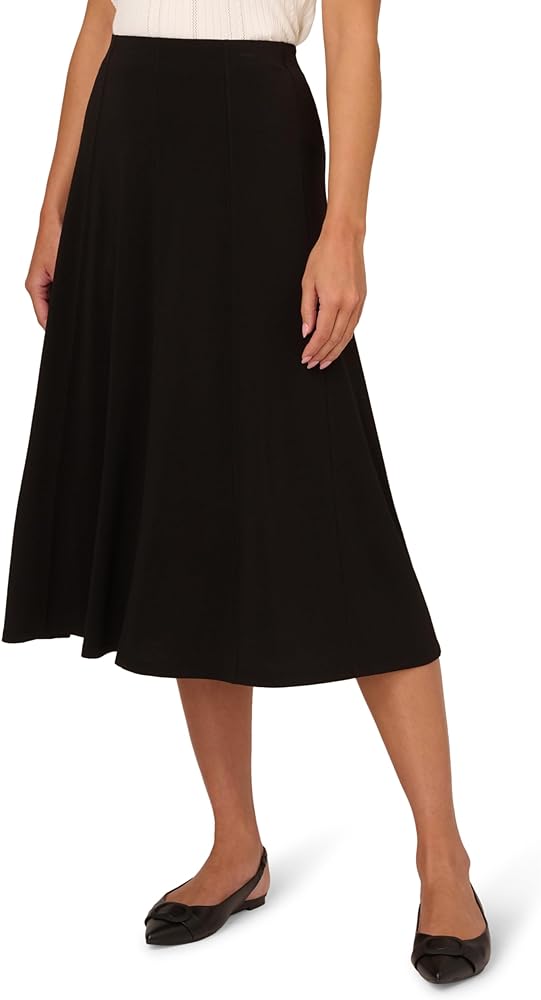 Adrianna Papell Women's A-line Gored Seamed Midi Skirt